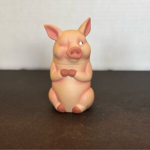Vintage 2002 Club Earth Rudy The Pig Toy Hard Plastic Container Rare 4.25 in.